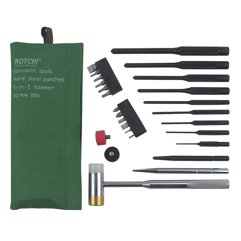 Torba iz blaga Gunsmith Punches Kit s kladivom in vijačnimi nastavki